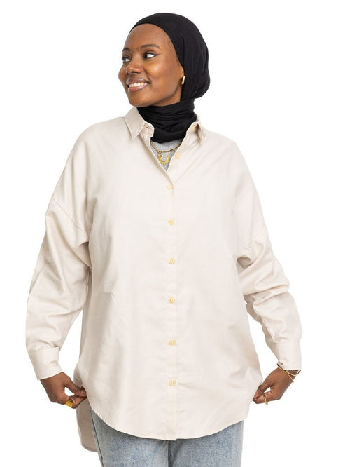 Off - White Oxford Over Size Shirt - Khotwh